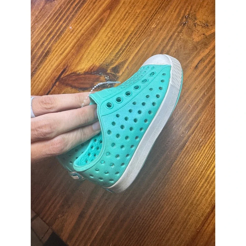 Native Jefferson Kids Slip On Shoes Aqua Blue Turquoise EVA Sneakers Size C5